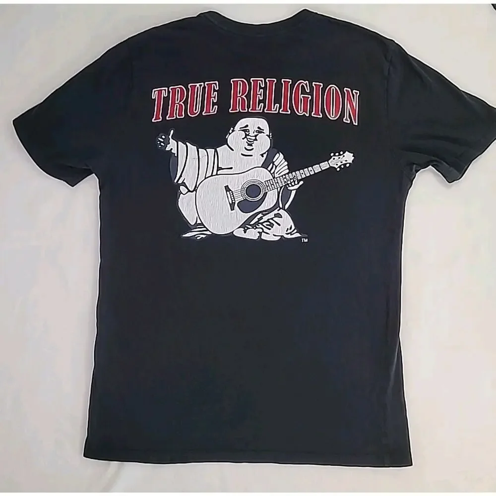 Vintage True Religion Buddha Logo Tee Y2K Black Small